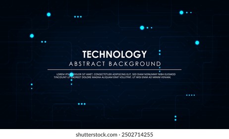Abstract line technology. Circuit board on blue background.