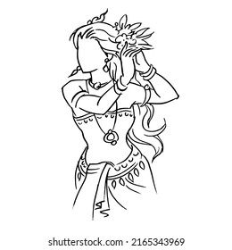 Abstract line of Thai art vector for card, illustration, decoration