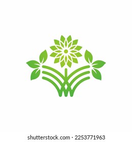 Abstract line tree logo for yoga, organic, bio, boutique, cosmetics, spa, natural store. Premium elegant simple flower or leaf floral logo.