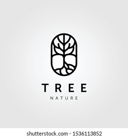 abstract line tree nature logo vector icon design illustration