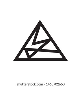 abstract line triangle design vector icon