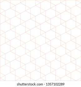 Abstract line triangle and hexagon on orange background, vector illustration