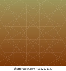 Abstract line triangle on brown color background, vector illustration