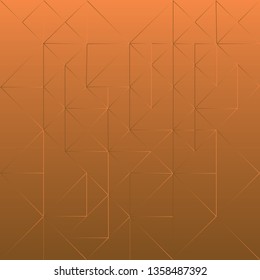 Abstract line triangle on brown color background, vector illustration