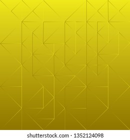 Abstract line triangle on yellow background, vector illustration