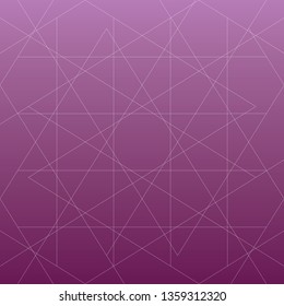 Abstract line triangle and square on pink color background, vector illustration