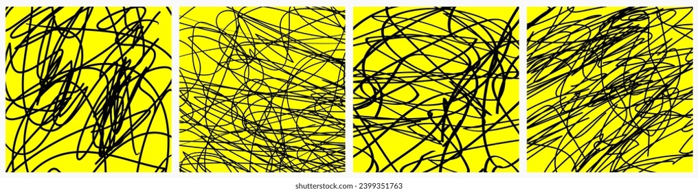 Abstract line vector background set