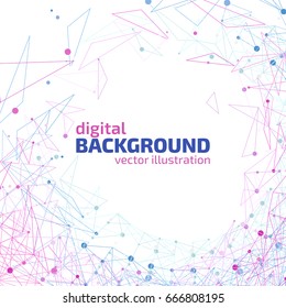 Abstract  line vector background. Technology concept. Connect composition with dots. Digital illustration. Backdrop design modern effects.