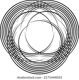 Abstract Line Vector Circle Art