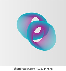 Abstract line vector illustration. White background