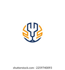 diseño de logotipo vectorial de línea abstracta, logotipo de tecnología