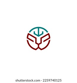 abstract line vector logo design, technology logo