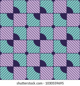 Abstract Line Vector Pattern. Geometric texture. Repeating background. Mint and lilac.