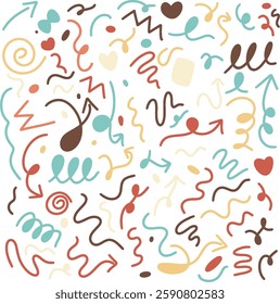 abstract line visual objects of various colors