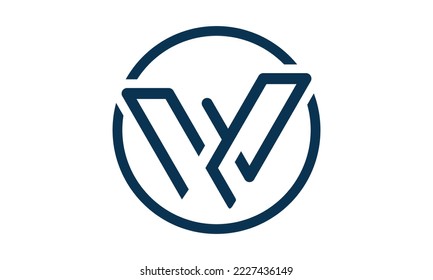 plantilla de logotipo de línea W abstracta