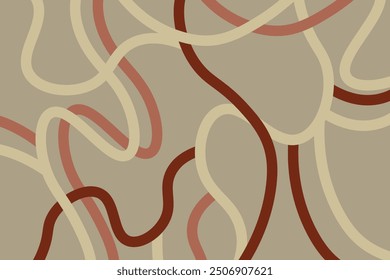 Abstract line wallpaper. Abstract vector. Simplicity. Backdrop. Gift wrap.Postcard. Graphic design. Multicolour.Fabric.Decorative. Earth tone colour.Wave pattern. Ornament. Dynamic.Contemporary.Brown.