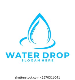 abstract line water drop logo design template. Water drop vector logotype.
