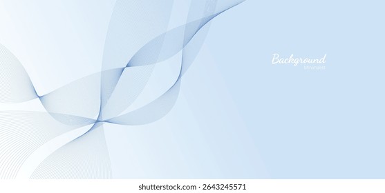 Abstract line wave background blue color. Vector design element for banner, cover and pattern