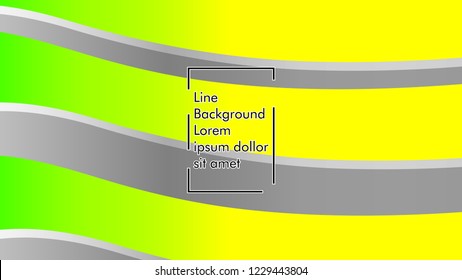 Abstract line wave background, design concept with color green yellow