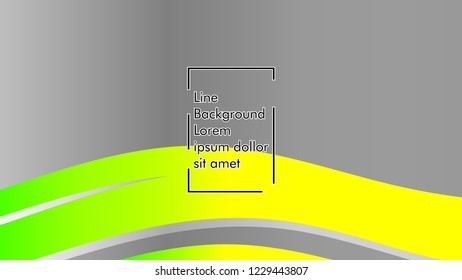 Abstract line wave background, design concept with color green yellow