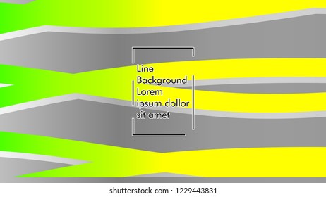 Abstract line wave background, design concept with color green yellow