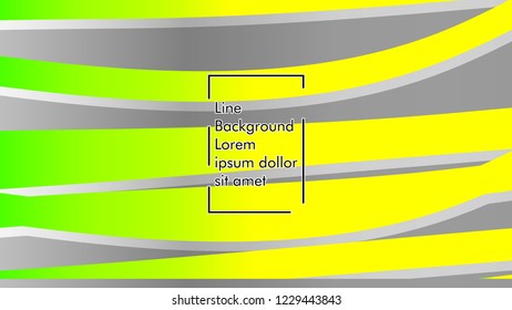 Abstract line wave background, design concept with color green yellow