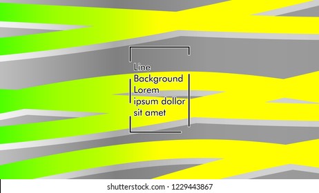 Abstract line wave background, design concept with color green yellow