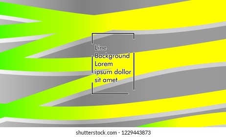 Abstract line wave background, design concept with color green yellow