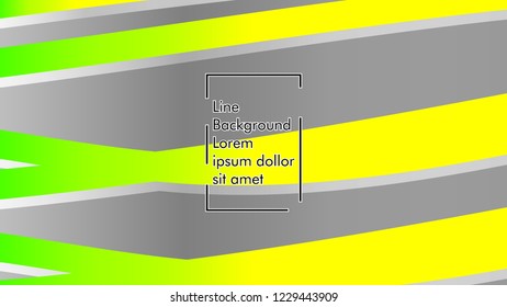 Abstract line wave background, design concept with color green yellow