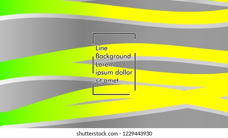 Abstract line wave background, design concept with color green yellow