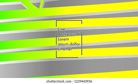 Abstract line wave background, design concept with color green yellow