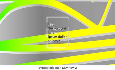 Abstract line wave background, design concept with color green yellow