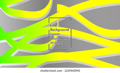 Abstract line wave background, design concept with color green yellow