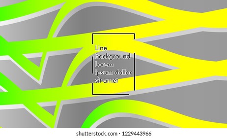 Abstract line wave background, design concept with color green yellow
