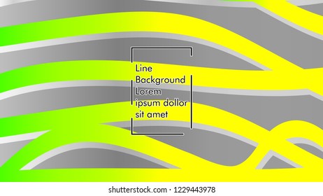 Abstract line wave background, design concept with color green yellow