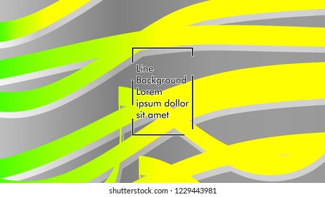 Abstract line wave background, design concept with color green yellow