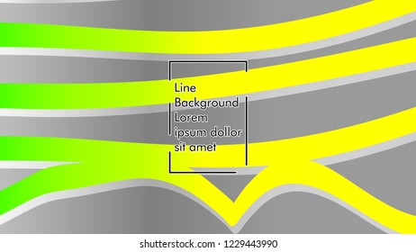 Abstract line wave background, design concept with color green yellow