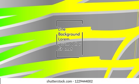 Abstract line wave background, design concept with color green yellow