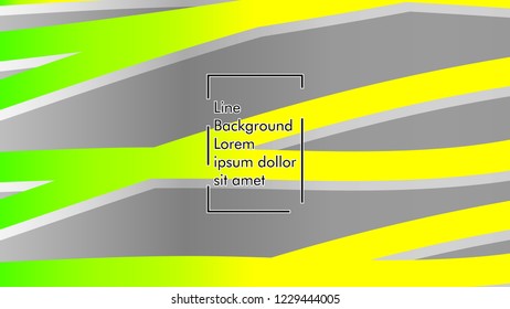Abstract line wave background, design concept with color green yellow
