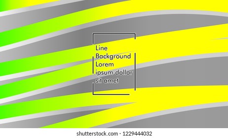 Abstract line wave background, design concept with color green yellow
