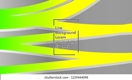 Abstract line wave background, design concept with color green yellow