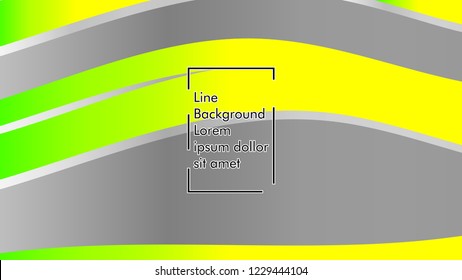 Abstract line wave background, design concept with color green yellow
