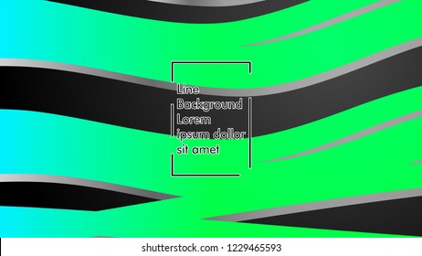 Abstract line wave background, design concept with color green blue