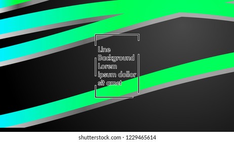 Abstract line wave background, design concept with color green blue