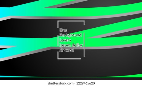 Abstract line wave background, design concept with color green blue