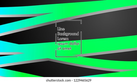 Abstract line wave background, design concept with color green blue