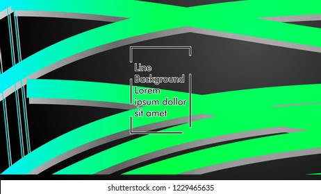 Abstract line wave background, design concept with color green blue