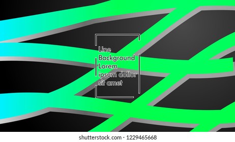 Abstract line wave background, design concept with color green blue