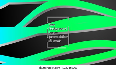 Abstract line wave background, design concept with color green blue