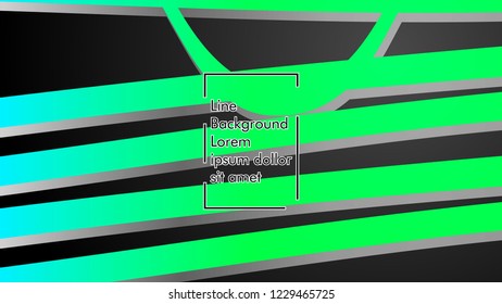 Abstract line wave background, design concept with color green blue